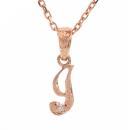 ハワイアンジュエリー/K10PG/ダイヤモンド イニシャル ペンダント「I」(Small)|ハワイアンジュエリーブランドMaxi(マキシ)公式通販オンラインショップ