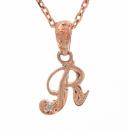 ハワイアンジュエリー/K10PG/ダイヤモンド イニシャル ペンダント「R」(Small)|ハワイアンジュエリーブランドMaxi(マキシ)公式通販オンラインショップ