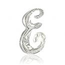 ハワイアンジュエリー/Silver925/イニシャル「E」 ピアス(ダイヤモンド付)