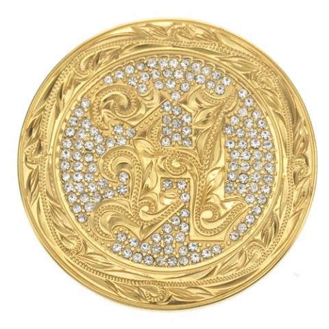 ハワイアンジュエリー/Brass/ストーン付きイニシャルゴルフマーカーL/L0002/GD【H】|ハワイアンジュエリーブランドMaxi(マキシ)公式通販オンラインショップ