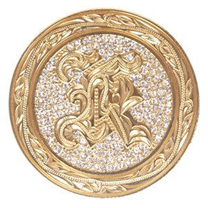 ハワイアンジュエリー/Brass/ストーン付きイニシャルゴルフマーカーL/L0002/GD【K】|ハワイアンジュエリーブランドMaxi(マキシ)公式通販オンラインショップ