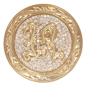 ハワイアンジュエリー/Brass/ストーン付きイニシャルゴルフマーカーL/L0002/GD【R】|ハワイアンジュエリーブランドMaxi(マキシ)公式通販オンラインショップ