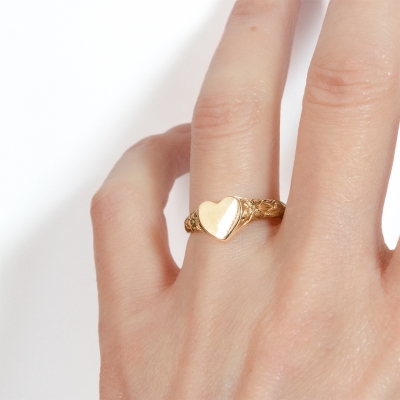 ハワイアンジュエリー/K10YG/シグネットリング/ハート/0093|ハワイアンジュエリーブランドMaxi(マキシ)公式通販オンラインショップ