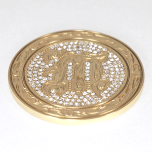 ハワイアンジュエリー/Brass/ストーン付きイニシャルゴルフマーカーL/L0002/GD【M】|ハワイアンジュエリーブランドMaxi(マキシ)公式通販オンラインショップ