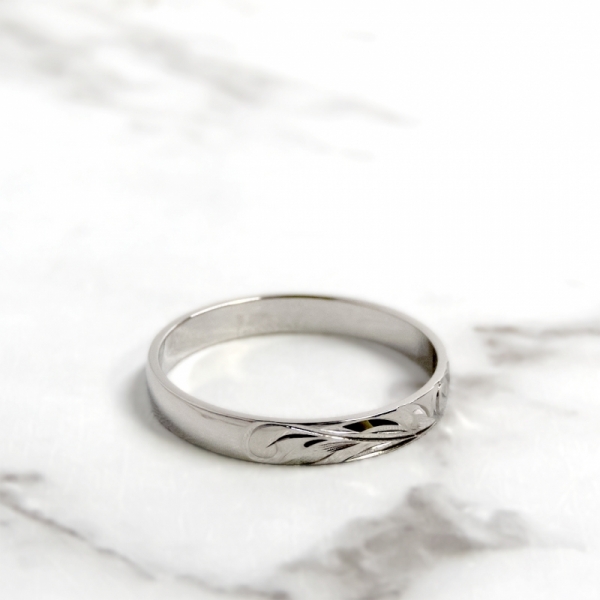 ハワイアンジュエリーHalf engrave ring/2.8mm「Maxi×SMOKY BLUE」|ハワイアンジュエリーブランドMaxi(マキシ)公式通販オンラインショップ