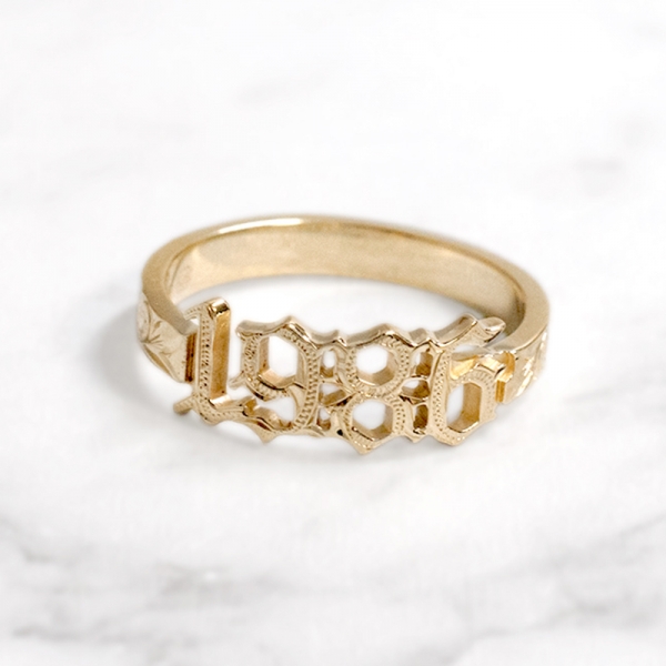 ハワイアンジュエリーNumber ring「Maxi×SMOKY BLUE」Gold coating|ハワイアンジュエリーブランドMaxi(マキシ)公式通販オンラインショップ