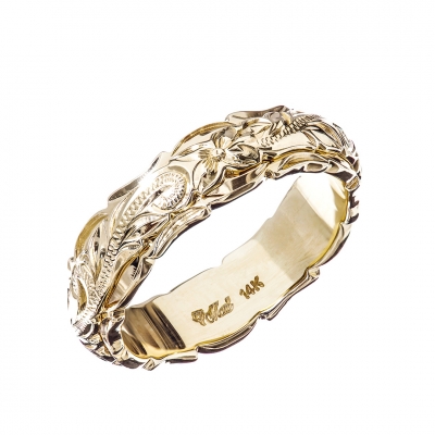 ハワイアンジュエリー/K14YG/ツートーンリング/5mm/3mm/O.E|ハワイアンジュエリーブランドMaxi(マキシ)公式通販オンラインショップ