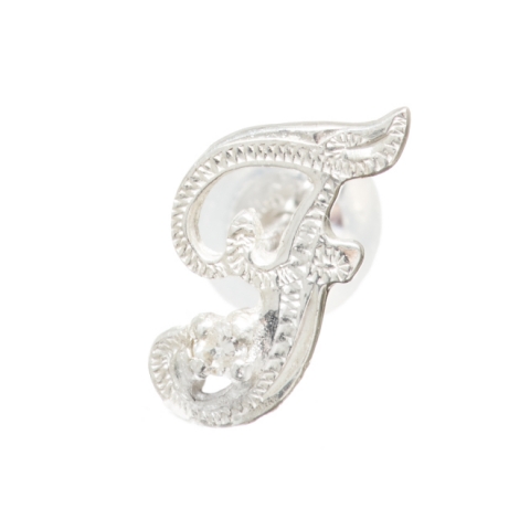 ハワイアンジュエリー/Silver925/イニシャル「F」 ピアス(ダイヤモンド付)|ハワイアンジュエリーブランドMaxi(マキシ)公式通販オンラインショップ