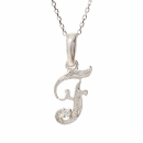 ハワイアンジュエリー/Silver925/ダイヤモンド イニシャル ペンダント「F」