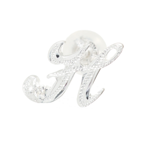 ハワイアンジュエリー/Silver925/イニシャル「H」 ピアス(ダイヤモンド付)|ハワイアンジュエリーブランドMaxi(マキシ)公式通販オンラインショップ