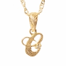 ハワイアンジュエリー/K10YG/ダイヤモンド イニシャル ペンダント「C」(Small)