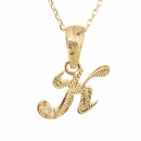 ハワイアンジュエリー/K10YG/ダイヤモンド イニシャル ペンダント「K」(Small)