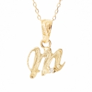 ハワイアンジュエリー/K10YG/ダイヤモンド イニシャル ペンダント「M」(Small)