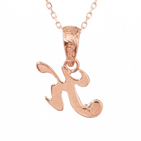 ハワイアンジュエリー/K10PG/ダイヤモンド イニシャル ペンダント「K」(Small)|ハワイアンジュエリーブランドMaxi(マキシ)公式通販オンラインショップ