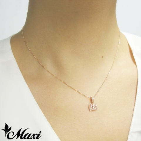 ハワイアンジュエリー/K10PG/ダイヤモンド イニシャル ペンダント「M」(Small)|ハワイアンジュエリーブランドMaxi(マキシ)公式通販オンラインショップ