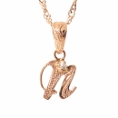 ハワイアンジュエリー/K10PG/ダイヤモンド イニシャル ペンダント「N」(Small)|ハワイアンジュエリーブランドMaxi(マキシ)公式通販オンラインショップ