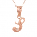 ハワイアンジュエリー/K10PG/ダイヤモンド イニシャル ペンダント「S」(Small)|ハワイアンジュエリーブランドMaxi(マキシ)公式通販オンラインショップ