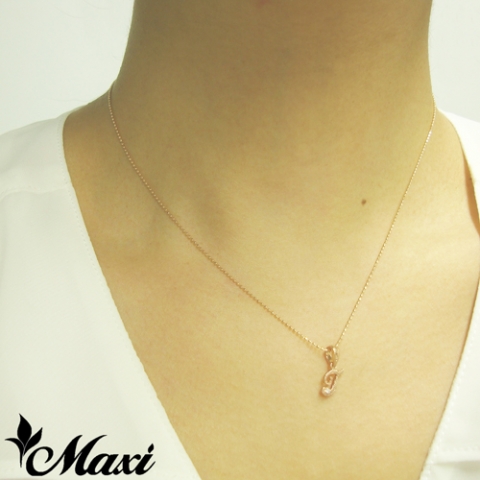 ハワイアンジュエリー/K10PG/ダイヤモンド イニシャル ペンダント「T」(Small)|ハワイアンジュエリーブランドMaxi(マキシ)公式通販オンラインショップ