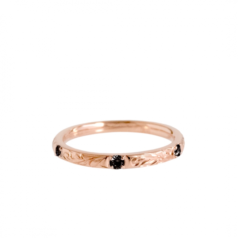 ハワイアンジュエリー/エンゲージメントリング/MAB MR-9/K18PG Black|ハワイアンジュエリーブランドMaxi(マキシ)公式通販オンラインショップ