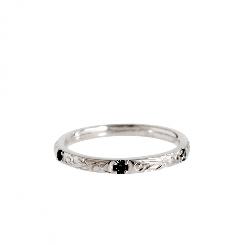 ハワイアンジュエリー/エンゲージメントリング/MAB MR-9/K18WG Black|ハワイアンジュエリーブランドMaxi(マキシ)公式通販オンラインショップ