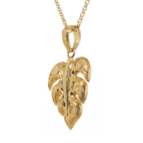 ハワイアンジュエリー/K14YG/モンステラペンダント|ハワイアンジュエリーブランドMaxi(マキシ)公式通販オンラインショップ