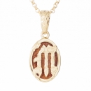 ハワイアンジュエリー/K14YG/コアウッドイニシャルペンダント「M」|ハワイアンジュエリーブランドMaxi(マキシ)公式通販オンラインショップ