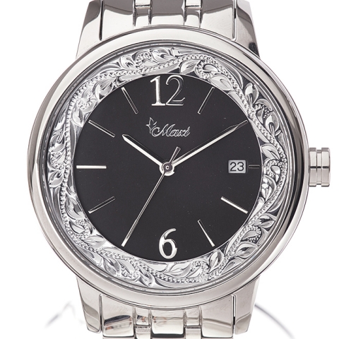 ハワイアンジュエリー/Stainless/ラウンドWatch/SV/BK/4632M 腕時計|ハワイアンジュエリーブランドMaxi(マキシ)公式通販オンラインショップ
