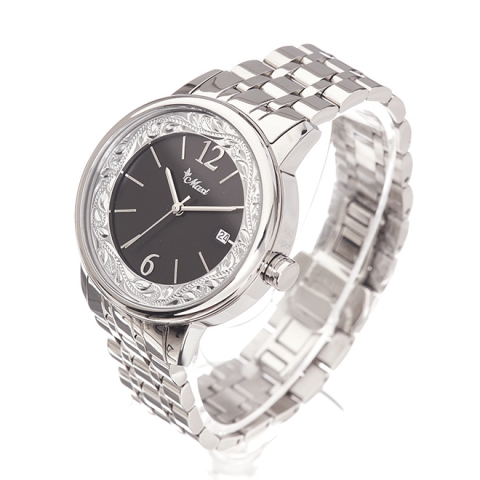 ハワイアンジュエリー/Stainless/ラウンドWatch/SV/BK/4632M 腕時計|ハワイアンジュエリーブランドMaxi(マキシ)公式通販オンラインショップ