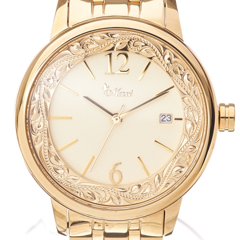 ハワイアンジュエリー/Stainless/ラウンドWatch/GD/4632M 腕時計|ハワイアンジュエリーブランドMaxi(マキシ)公式通販オンラインショップ