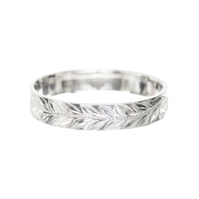 ハワイアンジュエリー/K14WG/フラットリング/4mm/Maile|ハワイアンジュエリーブランドMaxi(マキシ)公式通販オンラインショップ