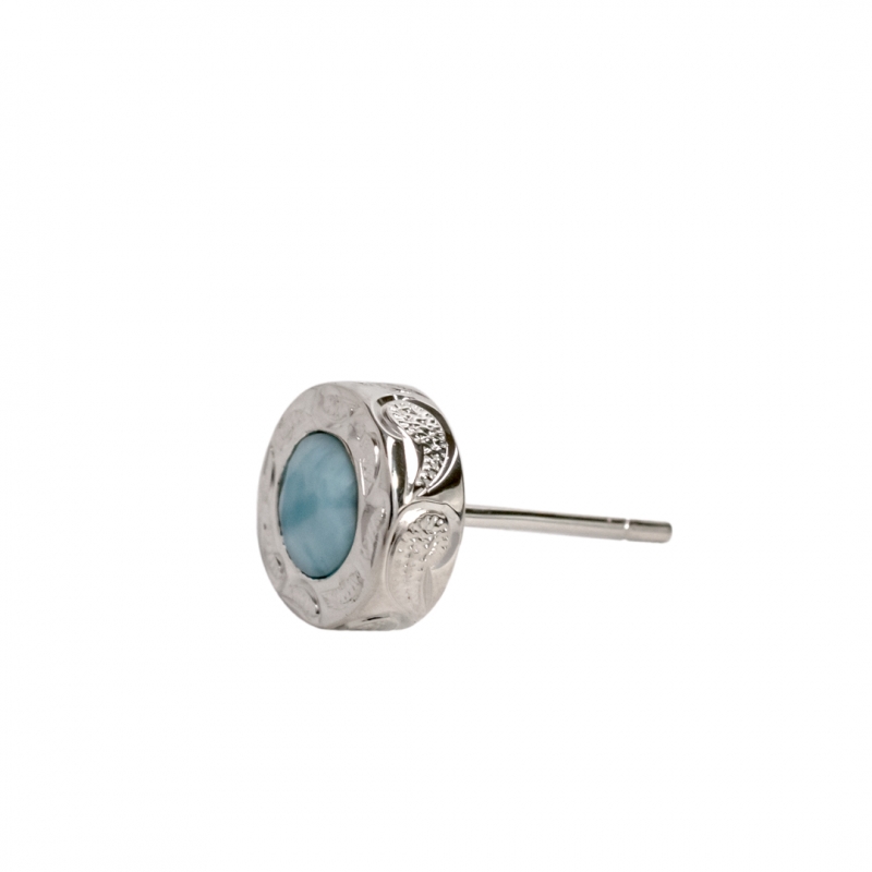 ハワイアンジュエリー/Silver925/ラウンドストーンピアス Larimar|ハワイアンジュエリーブランドMaxi(マキシ)公式通販オンラインショップ