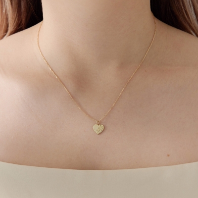 ハワイアンジュエリー/K10YG/Half engrave heart Necklace|ハワイアンジュエリーブランドMaxi(マキシ)公式通販オンラインショップ