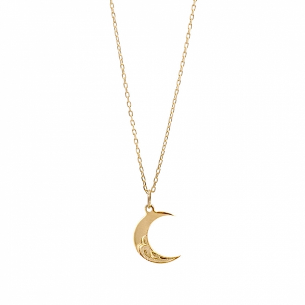 ハワイアンジュエリー/K10YG/Half engrave hoaka Necklace|ハワイアンジュエリーブランドMaxi(マキシ)公式通販オンラインショップ