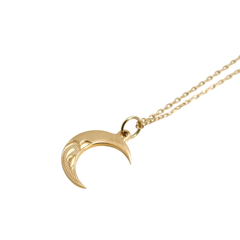ハワイアンジュエリー/K10YG/Half engrave hoaka Necklace|ハワイアンジュエリーブランドMaxi(マキシ)公式通販オンラインショップ