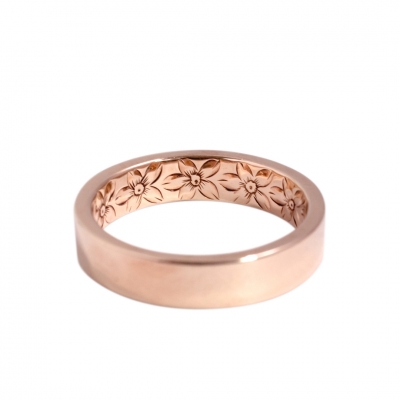 ハワイアンジュエリー/K14PG/インサイドエングレイヴ/4mm/Flower/Flat(リング)|ハワイアンジュエリーブランドMaxi(マキシ)公式通販オンラインショップ