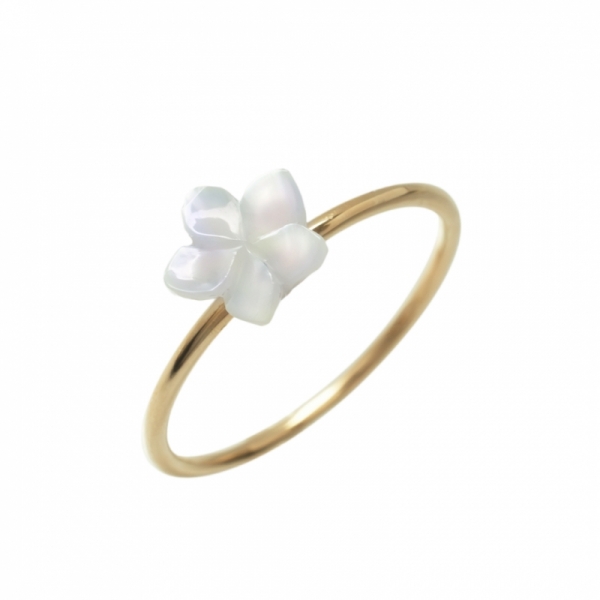 ハワイアンジュエリー/K10YG/シェルプルメリアリング|ハワイアンジュエリーブランドMaxi(マキシ)公式通販オンラインショップ