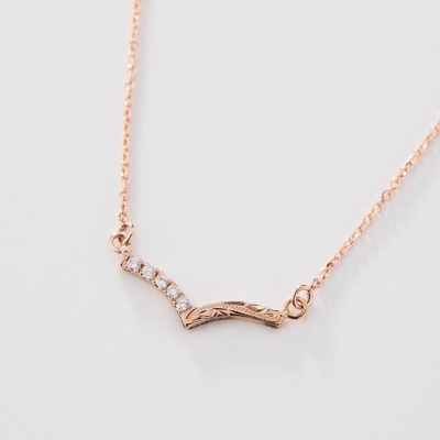 ハワイアンジュエリー/14KPG/ホエールテールダイヤモンドネックレス/Diamond|ハワイアンジュエリーブランドMaxi(マキシ)公式通販オンラインショップ