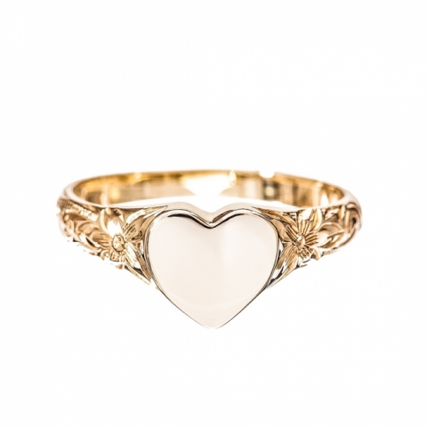 ハワイアンジュエリー/K10YG/シグネットリング/ハート/0093|ハワイアンジュエリーブランドMaxi(マキシ)公式通販オンラインショップ