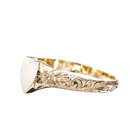 ハワイアンジュエリー/K10YG/シグネットリング/ハート/0093|ハワイアンジュエリーブランドMaxi(マキシ)公式通販オンラインショップ